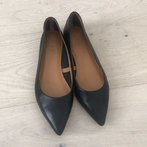 J. Crew black leather flats